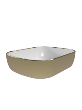 Lavabo COPEN nadgradni 505x405x140 zlatno beli  C-15-201